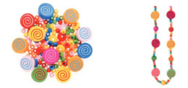 Holzperlenmix Kreise bunt